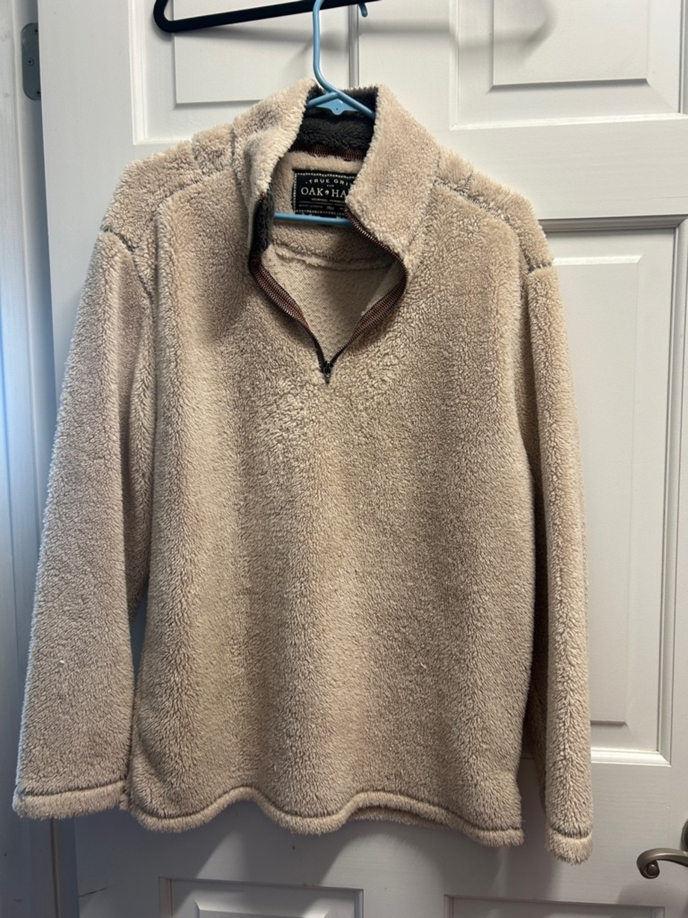 True Grit Men's Tan Sherpa Zip-Up Pullover
